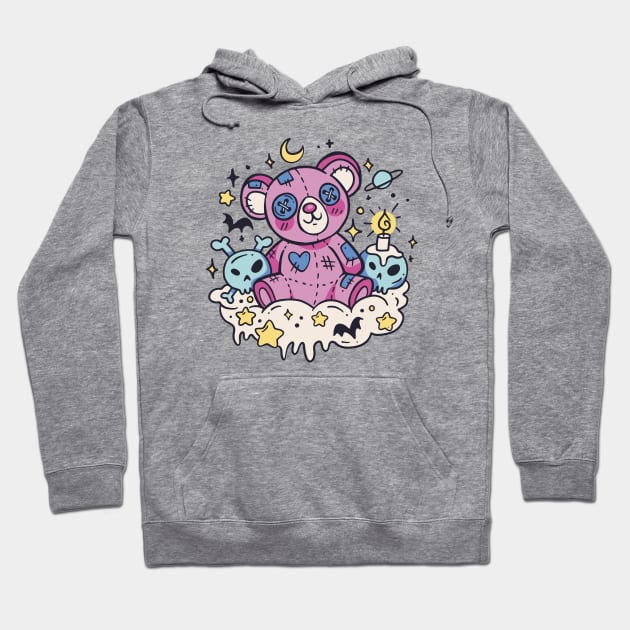 Cute and Creepy Teddy Bear Cartoon Hoodie by SLAG_Creative